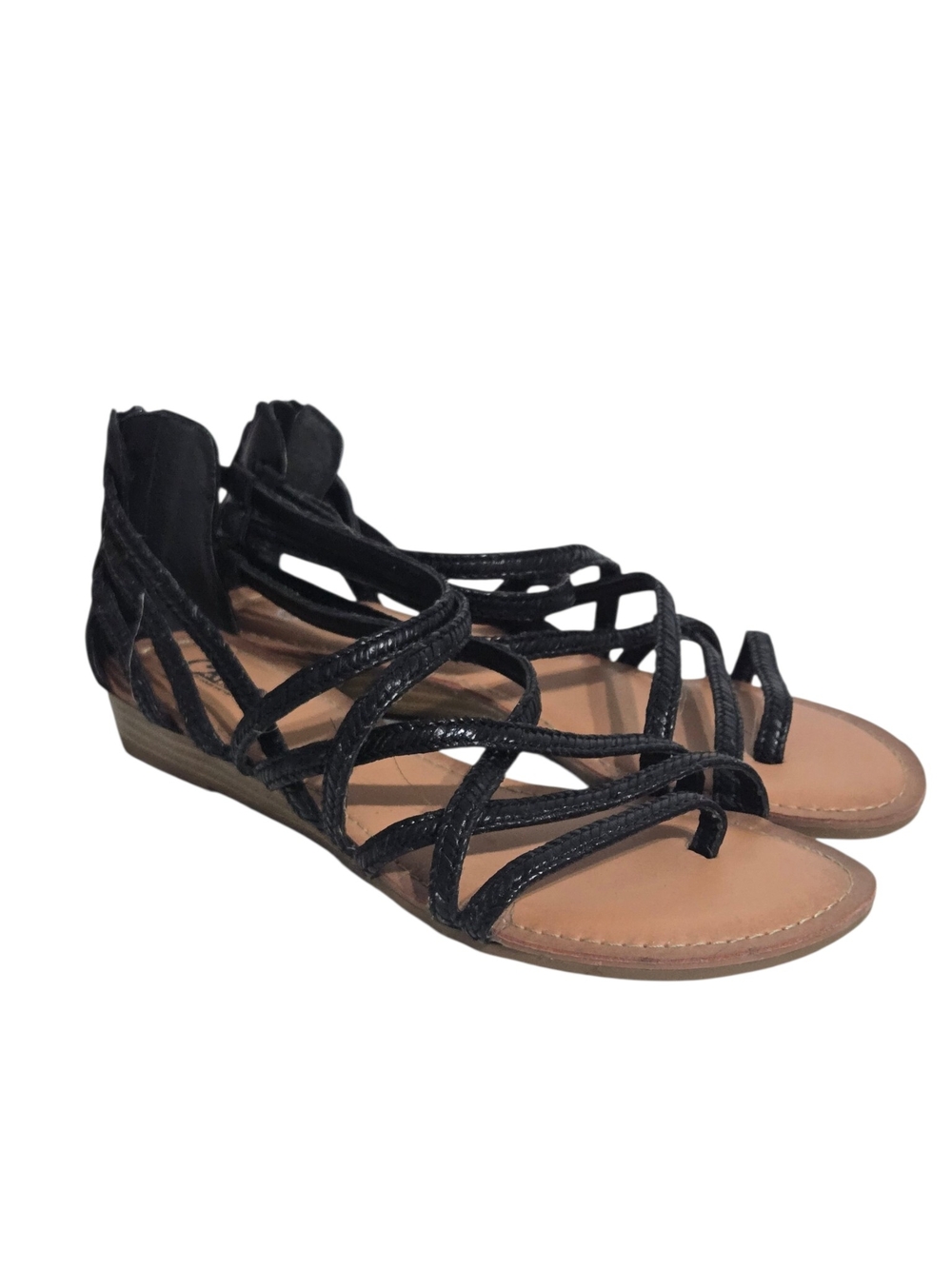 Carlos by Carlos Santana Amara 5 Black Strappy Gladiator Sandals Women's Size 8